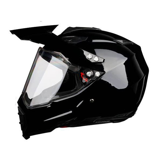 Handsome full-cover motorcycle off-road helmet - Color: Light black open, Size: S
