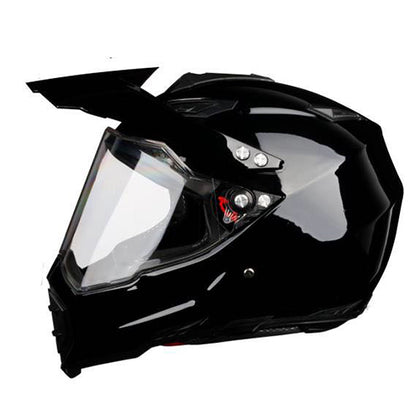 Handsome full-cover motorcycle off-road helmet - Color: Light black open, Size: XL