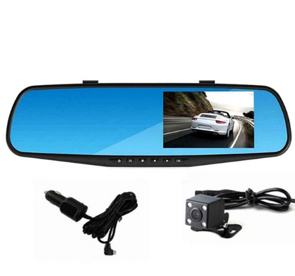 Model: Q3pcs Double lens, Size: 0 - Car Video Camera | Driving Recorder with Dual Lens for Vehicles Front & Rear View Mirror