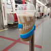 Portable public transportation cup holder