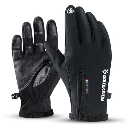 Color: Black, Size: M - Motorcycle Gloves Moto Gloves Winter Thermal Fleece Lined Winter Water Resistant Touch Screen Non-slip Motorbike Riding Gloves
