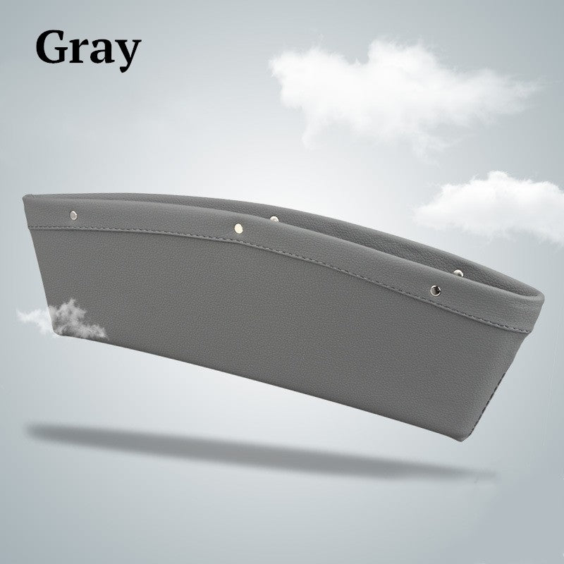 Color: Gray, quantity: 1pc - Car Organizer Box Caddy Catcher PU Leather Seat Gap Storage Bag