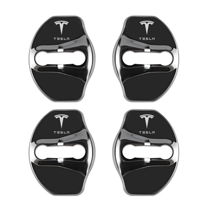 Color: Black - Stainless Steel Door Lock Cover Car Door Lock