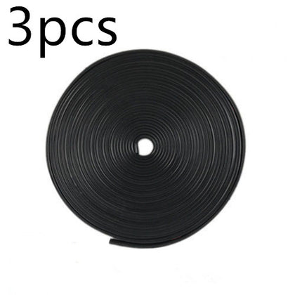 Color: Black 3pcs - Rimblades Car Vehicle Color Wheel Rims Protectors Decorative Strip 8M/ Roll