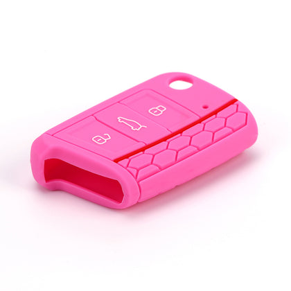 Color: Pink - Brand New Color Silicone Key Case Car Key Case