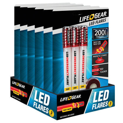 Life+Gear WM11-10446-RED LED Emergency Flares, 3 Pack