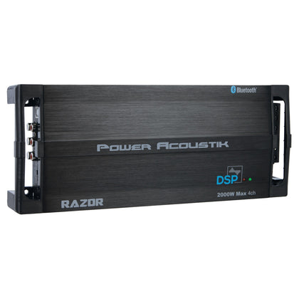 Power Acoustik RZ4-2000DSP Razor Series 2,000-Watt-Max 4-Channel Class D Amp with DSP and Bluetooth