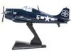 Grumman F4F Wildcat Aircraft #6 "USS Petrof Bay" United States Navy 1/87 (HO) Diecast Model Airplane by Postage Stamp