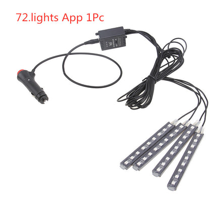 style: 72.lights App 1Pc - Wireless Remote Car RGB Lights LED Strip Neon Lamp Decorative Atmosphere Lights