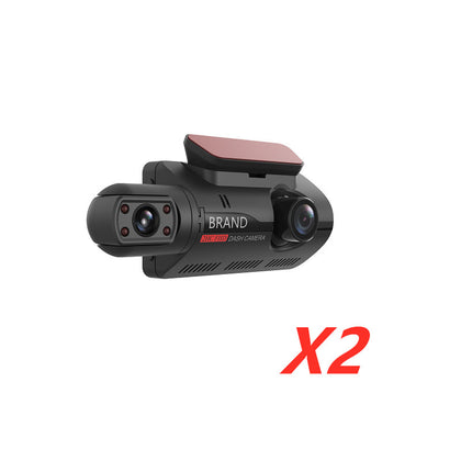 Color: Black 2PCS - Hidden Driving Recorder 3 Inch IPS Screen, Front HD And Rear Non-Light Night Vision Dual Recording