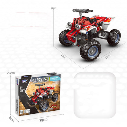 style: Offroad beach motorcycle - Children Boy Assembling Small Particle Building Block Toys