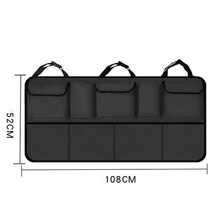 Color: Black, style: Upgrade - Suv Car Rear Seat Back Hanging Bag Net Pocket Waterproof Car Storage Box Storage Box
