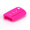 Color: Rose Red - Brand New Color Silicone Key Case Car Key Case
